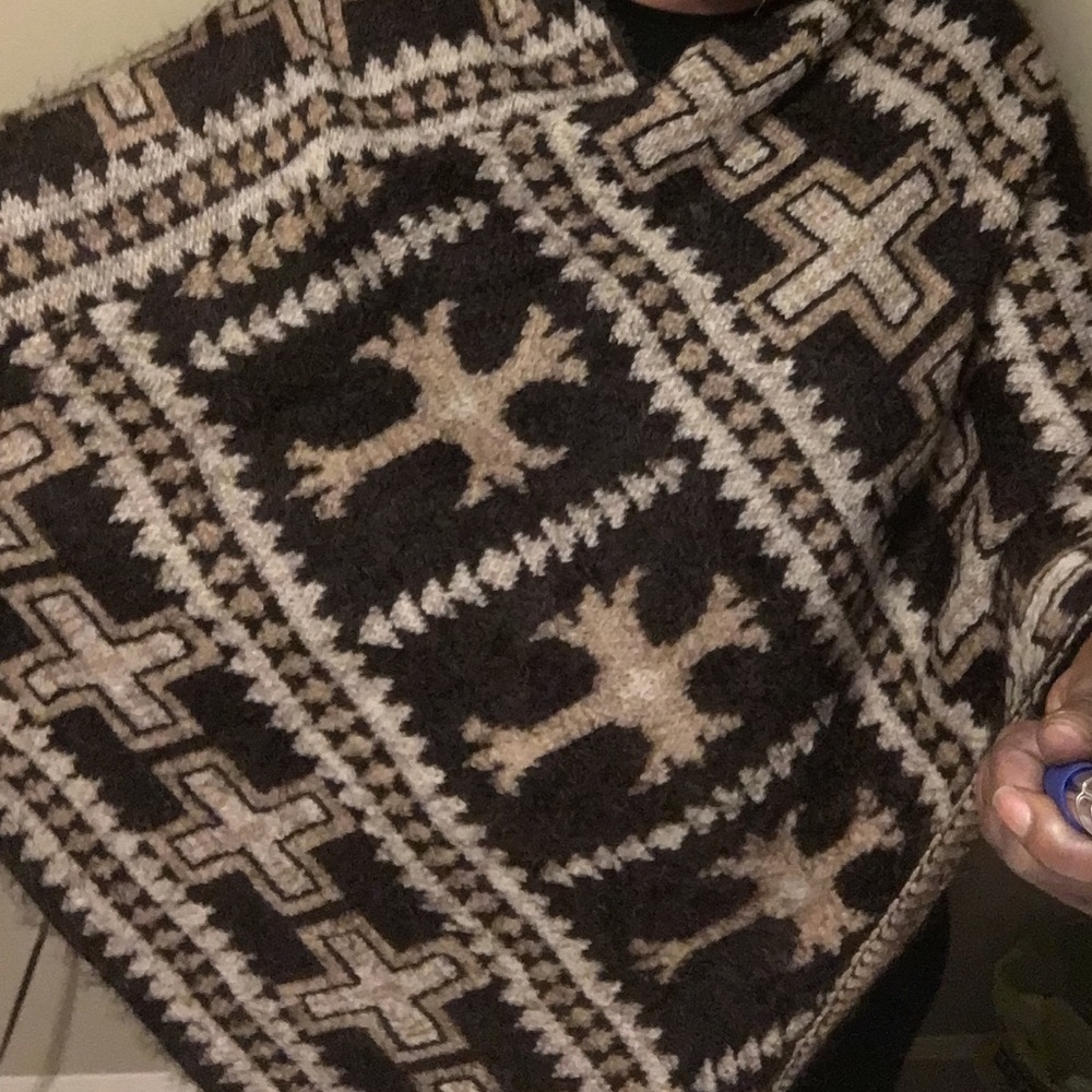 Cross sweater poncho 2